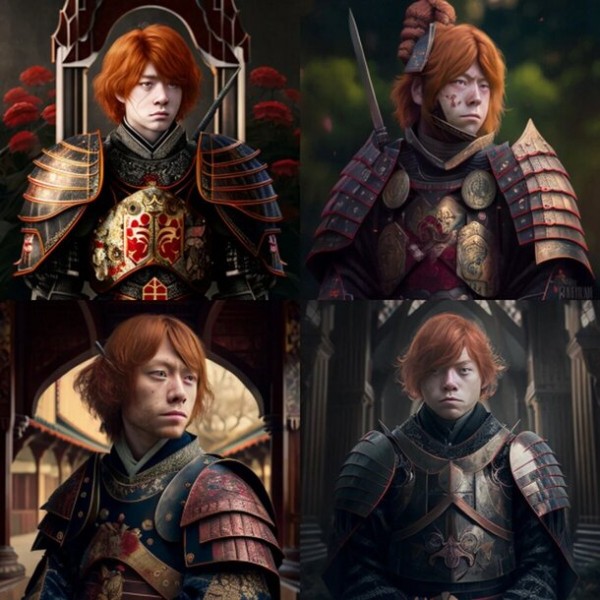 Пользователь Reddit создал портреты персонажей «Гарри Поттера» в стиле средневековой Японии