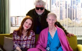 🖼 Джулианна Мур, Педро Альмодовар и Тильда Суинтон в Нью-Йорке на съемках первого…